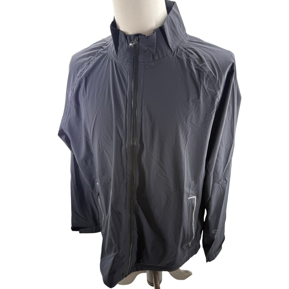 Sunice Zephal Mens Black Full Zip Golf Rain Jacket Breathable Large NEW
